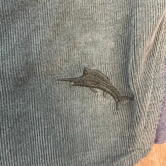 Tommy Bahama Coastline Cord Shirt XXL Green Long Sleeve 100% Cotton Button Up - Picture 8 of 9